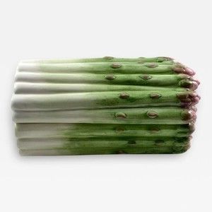 1988 Fitz and Floyd Asparagus Dish with Lid Green and White